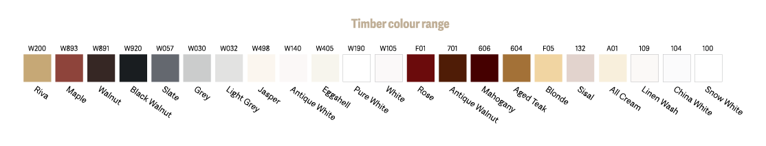 Timber Shutter colour choices Alstonville Shutters Northern Rivers NSW