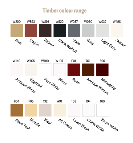Timber Shutter colour choices Alstonville Shutters Northern Rivers NSW